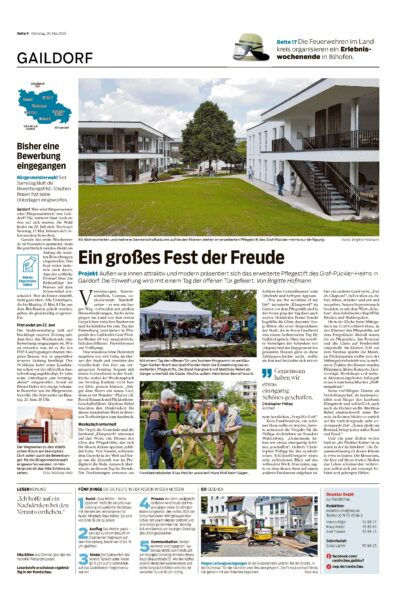 Eröffnungsbericht Pflegestifterweiterung
